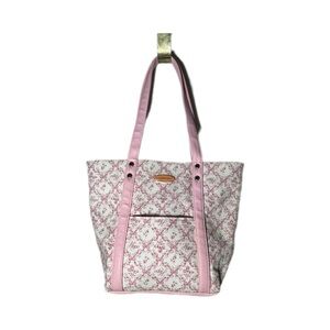 Longaberger Pink and White Mini Bag